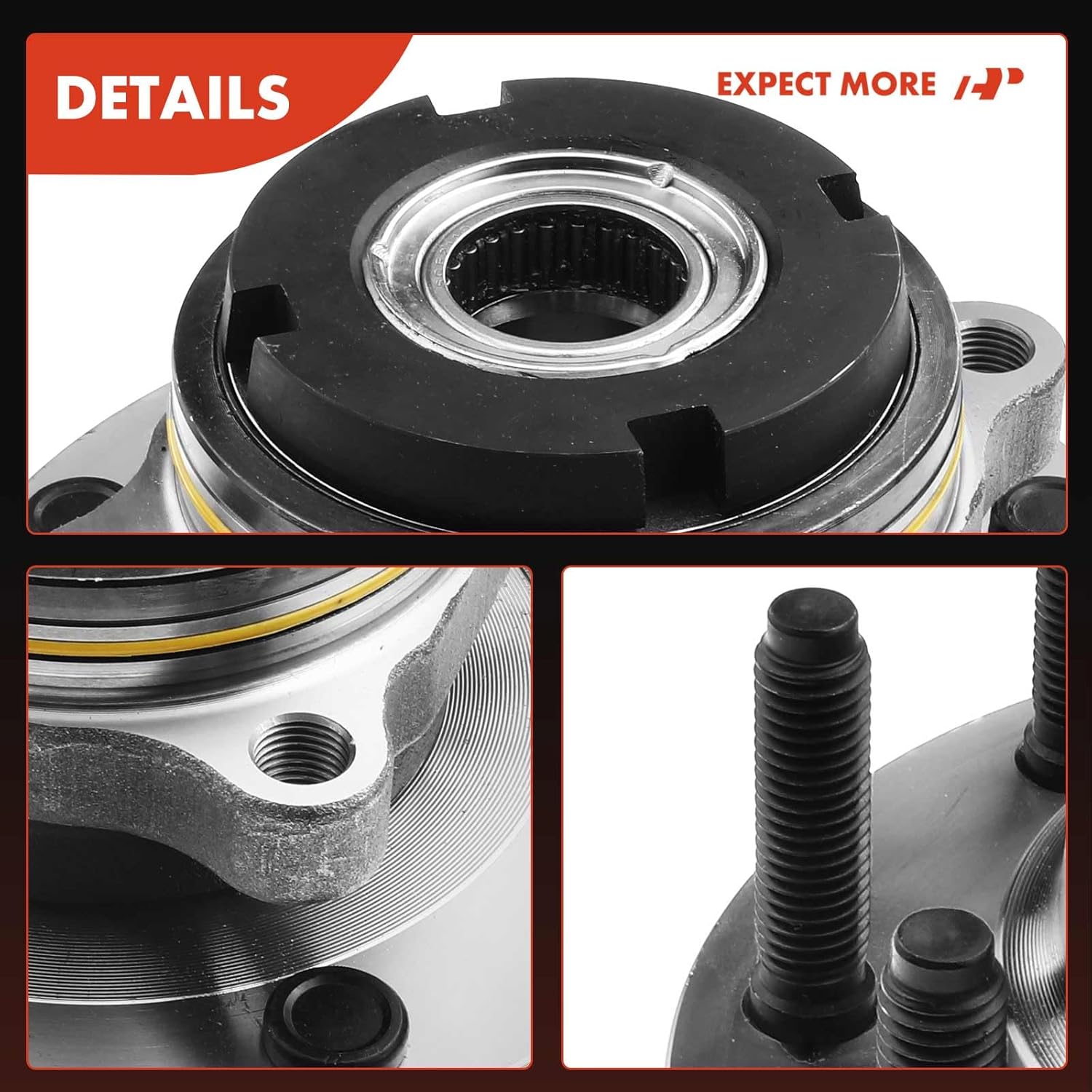 A-Premium Front Wheel Bearing and Hub Assembly with 8-Lug Compatible with Ford F-250 Super Duty 1999, F-350 Super Duty 1999, with SRW & 4WD & 2-Wheel ABS