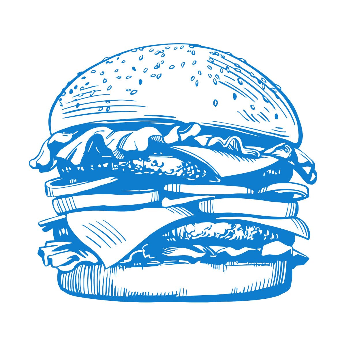 Fast Food Sign Window Stickers Hamburger Rapid Delicious Food Vinyl Wall Decal Fast Food Cafe Restaurant Fresh Burger Small - 31x28cm โ image 1