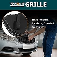 Vista 5 de Parrilla Delantera con Moldura de Panal de Abeja Negro Brillante de Repuesto para 2017 2018 Fusion