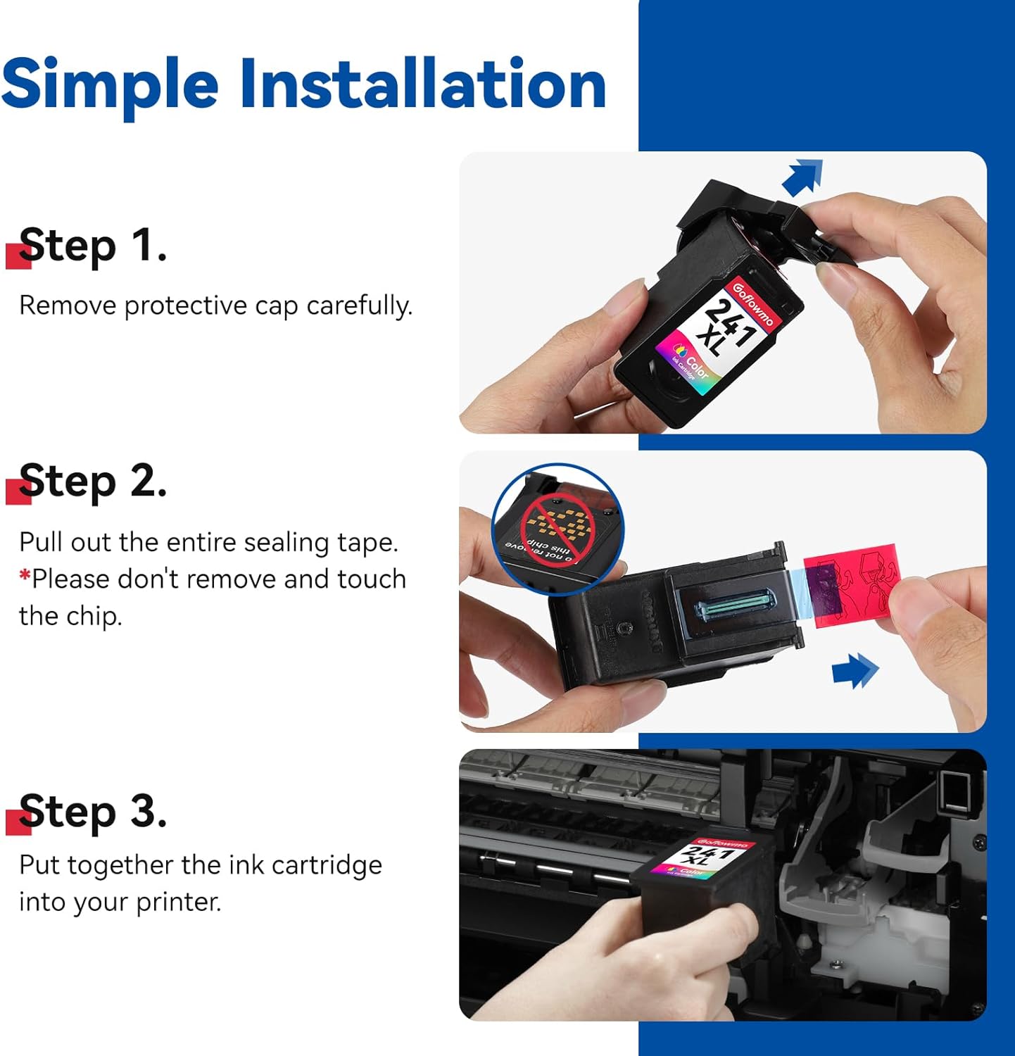 PG-240XL CL-241XL Ink Cartridge Replacement for Canon 240XL 241XL combo pack 240 241 High Yield for PIXMA MG3620 MG3600 MG3520 TS5120 MG2120 MG2220 MG3220 MX372 Printer Ink Cartridge(1 Black 1 Color)