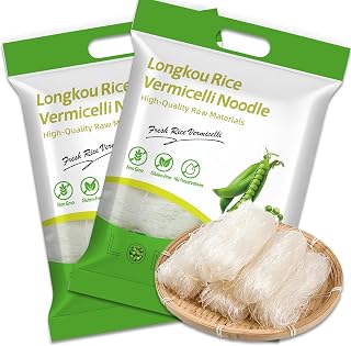 BKSUAIWU Mung Bean Vermicelli,Crystal Longkou Vermicelli,500g/17oz/bag,for Cold Mixed Soup.(龙口粉丝) (2bags)
