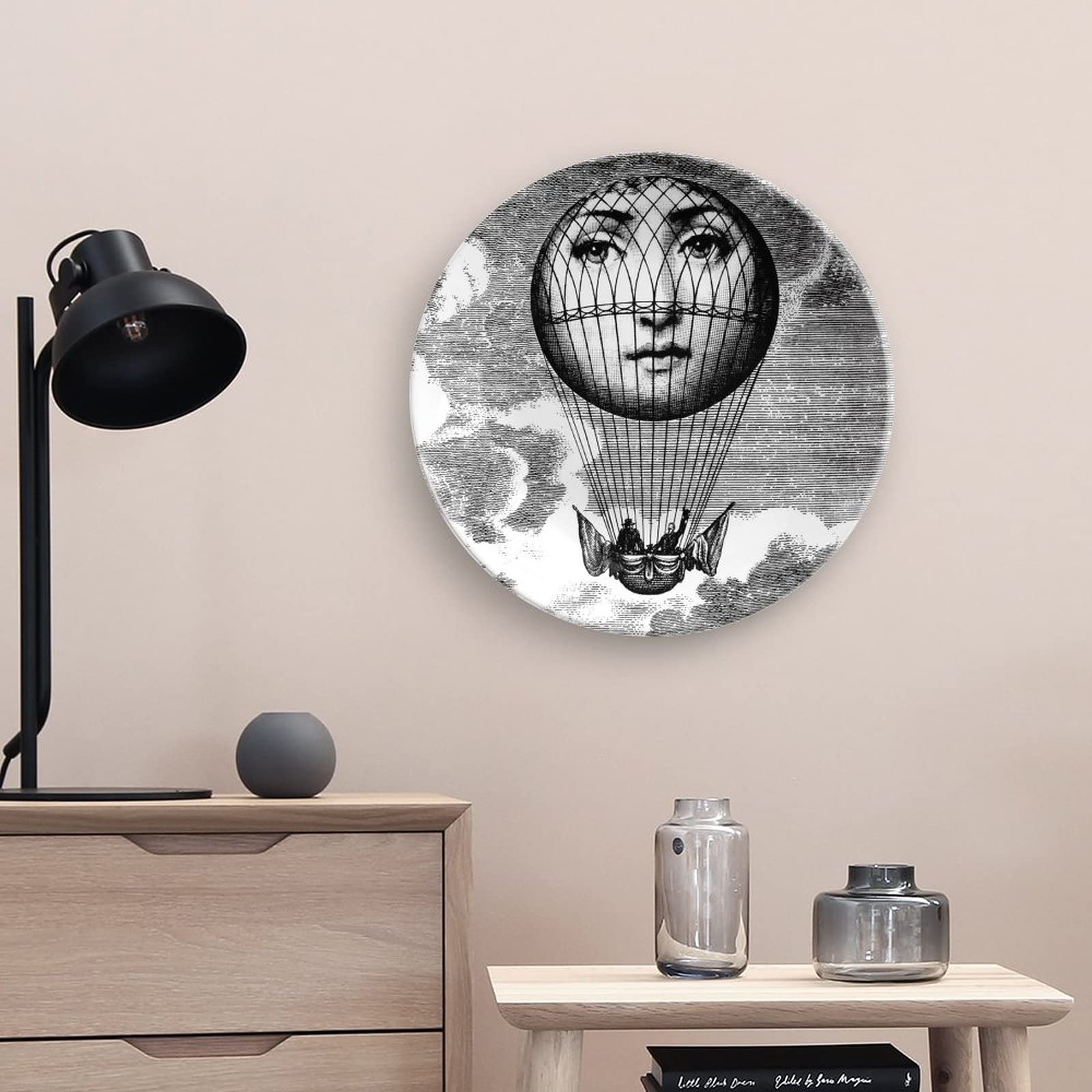 Lina Cavalieri - Piatto decorativo Fornase per il trucco del viso, decorazione da appendere alla parete, con staffa e gancio speciale a molla, stile - 38,4 cm