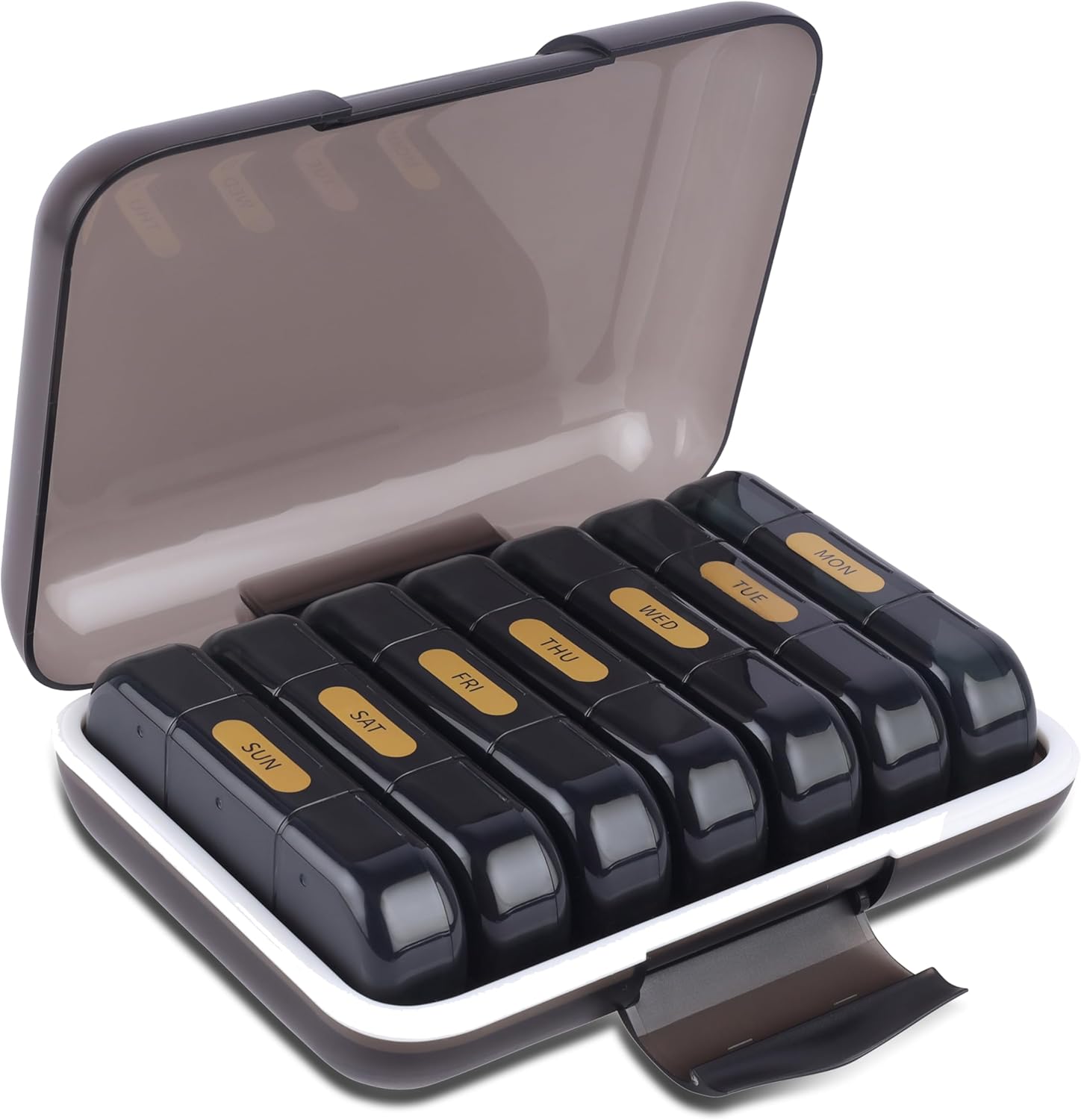 weekly pill organizer 3 times a day, portable travel pill box weekly with large compartments moisture-proof pill case for vitamin, Medicine, pills, supplements