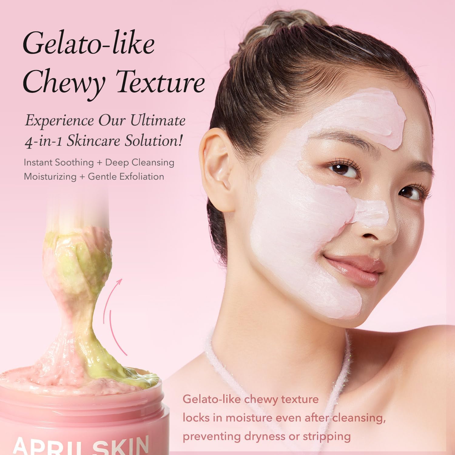 APRILSKIN Pink Aloe Cleanser with Pore Brush: Pink Aloe Facial Polish Cleanser and Pore Cleansing Facial Silicone Brush