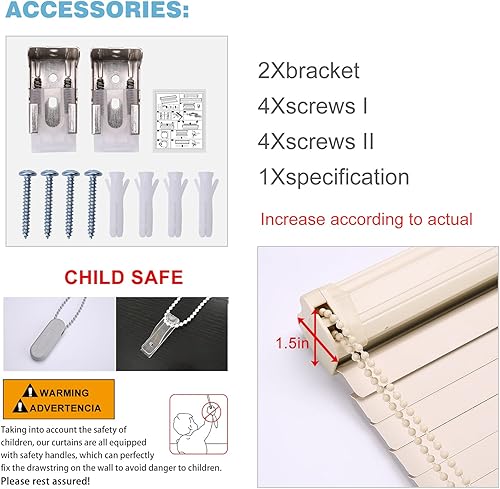 Vista 5 de MYshade Mini persianas horizontales de vinilo personalizadas para ventanas, persianas con cable con imagen, texto y tamaño personalizados, fáciles