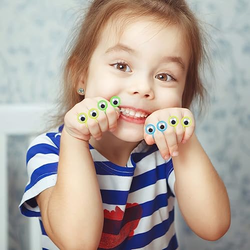 Miniatura 2 de 30 marionetas de dedo de ojo, marionetas de dedo de ojo, anillos de dedo de ojo para niños y niñas, recuerdo de fiesta, color al azar