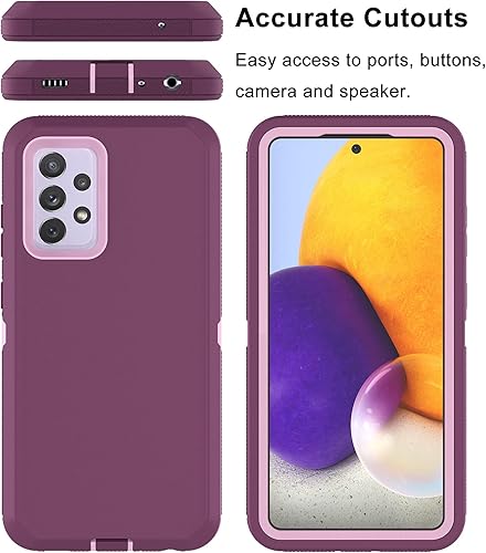 Miniatura 3 de Funda para Galaxy A52, resistente, protección contra caídas, a prueba de golpes, cubierta de plástico duro, funda de goma híbrida de doble capa para