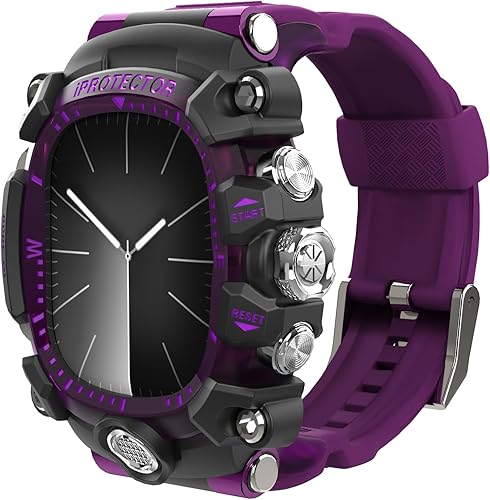 Miniatura 7 de YiMingSun iG-3000 - Funda de reloj modificada para Apple Watch Series 9, 8, 7, 1.772 in, 6, 1.732 in, banda para hombre, con funda, funda resistente