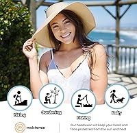 Vista 60 de Simplicity - Sombrero con protección solar UV UPF 50 para mujer, convertible en visera para playa