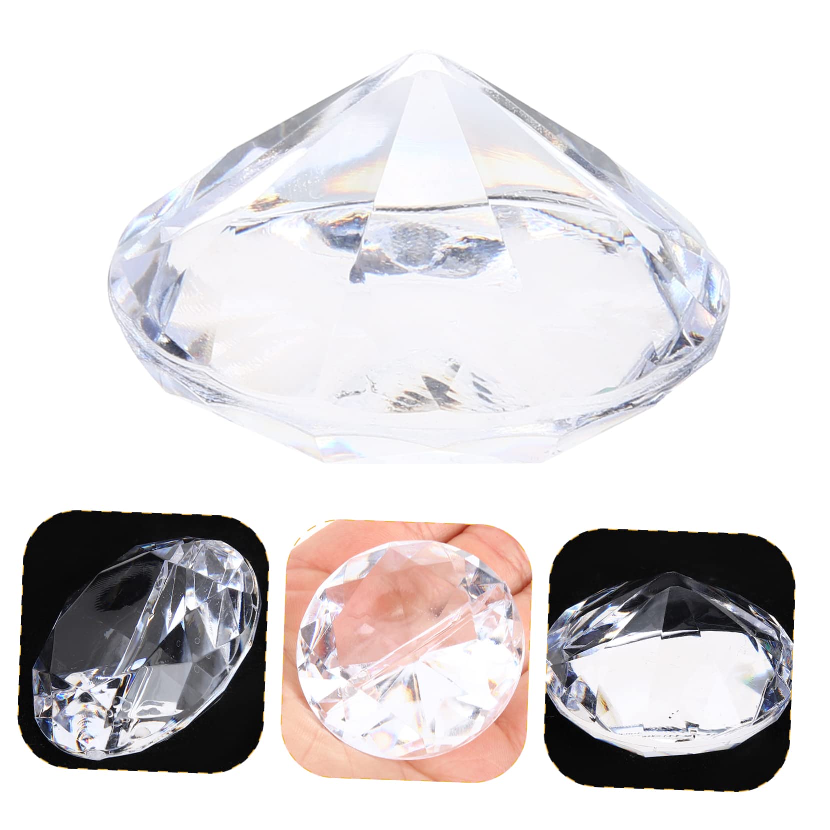 SHINEOFI 24pezzi Supporto Per Cartoncini Segnaposto Matrimonio Da Elegante Forma Diamante Trasparente Per Decorazioni Da Tavolo e Memorizzazione Note Per Eventi e Feste