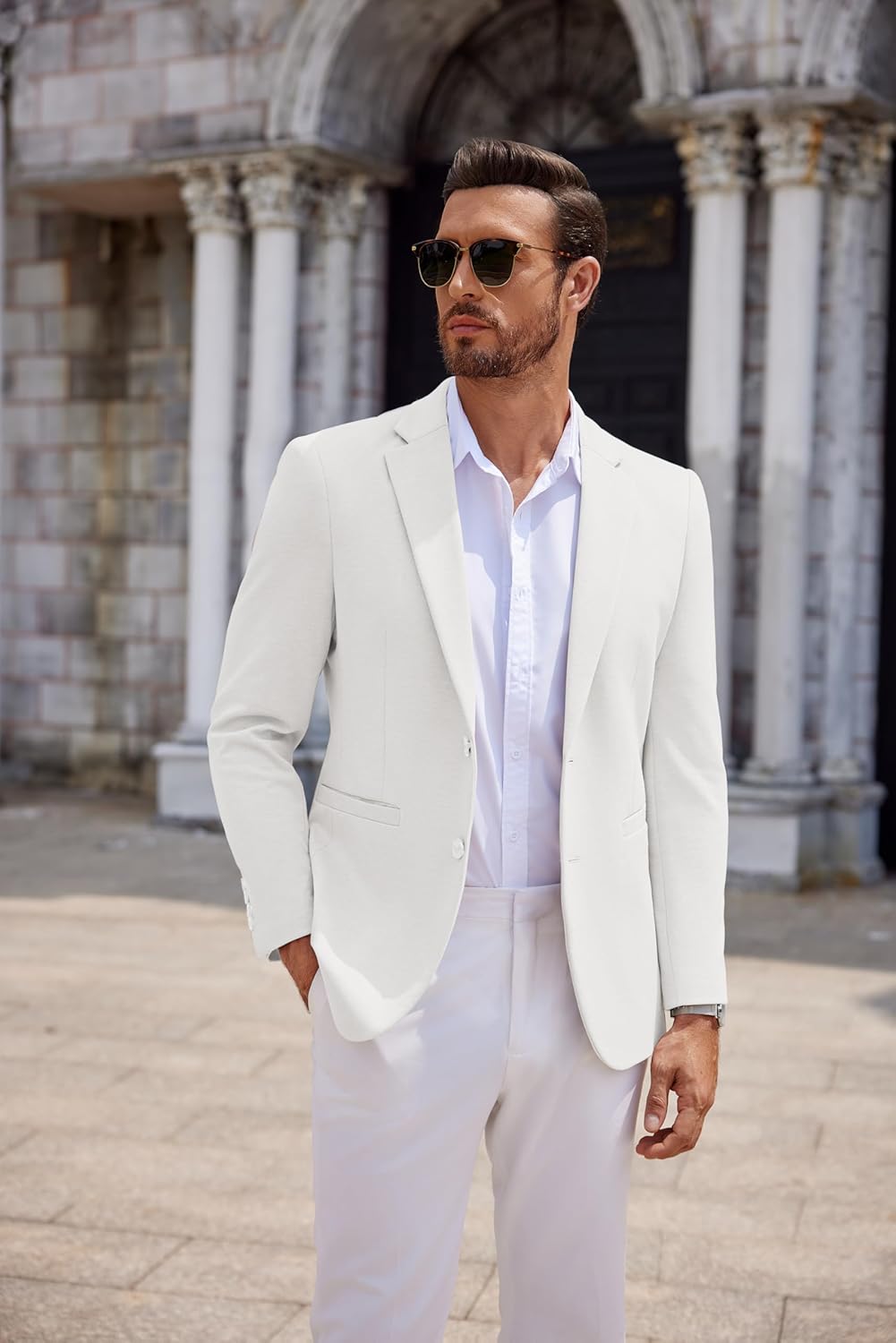 COOFANDY Men's Casual Knit Blazer Two Button Lightweight Sport Coats Suit Jacket