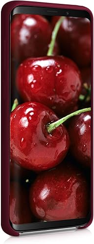 Miniatura 2 de kwmobile Funda compatible con Samsung Galaxy S9 Plus - Funda de silicona TPU con acabado suave - Ruibarbo rojo