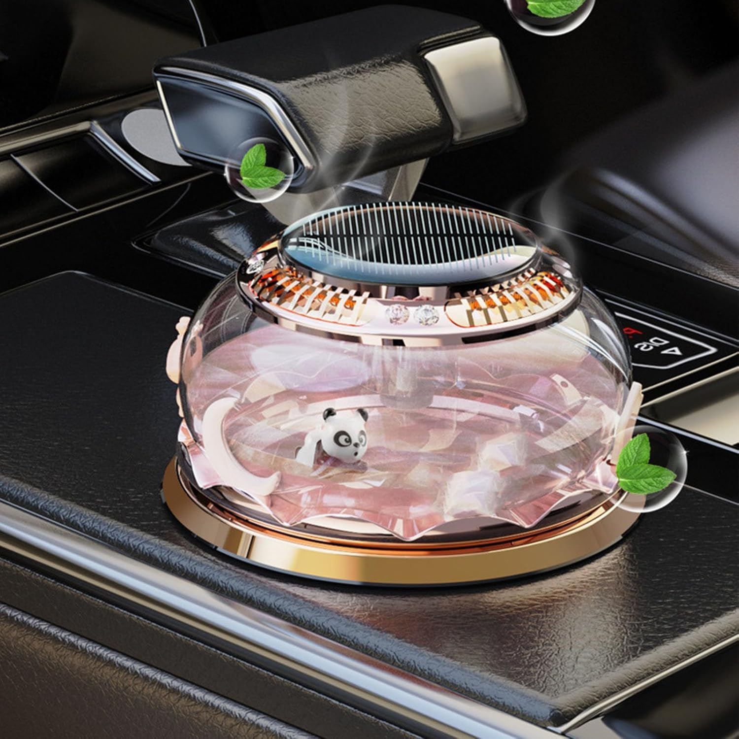 Solar Powered Car Perfume Decoration, Rotating Aromatherapy Diffuser Ornament, Compact Floating Air Freshener with Essential Oil for Vehicle Dashboard