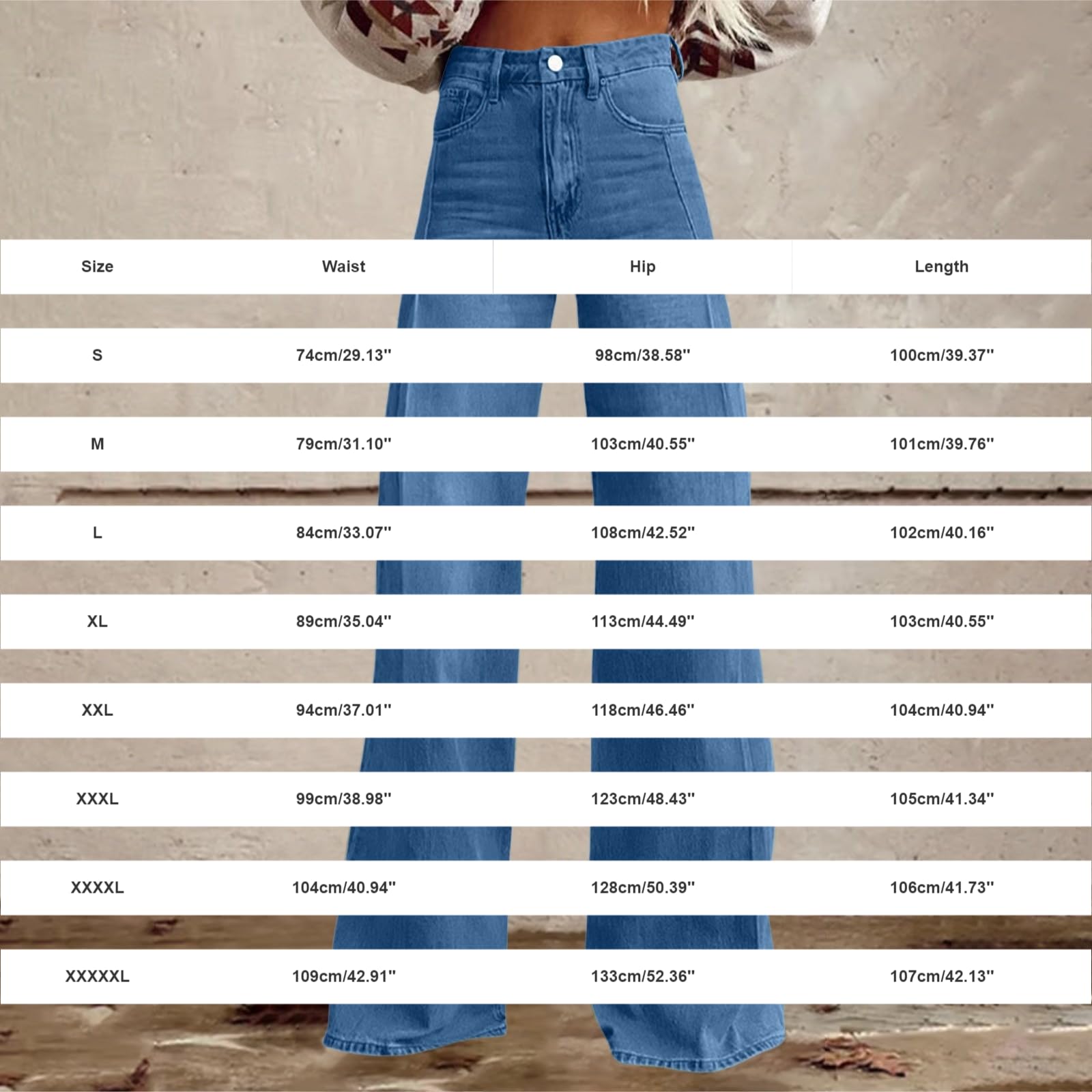 Pantalones acampanados de cintura alta para mujer, aspecto vaquero, monocolor, informal, pantalones vaqueros para mujer, pantalones vaqueros de pierna ancha, extra largos, vaqueros de pernera 2026