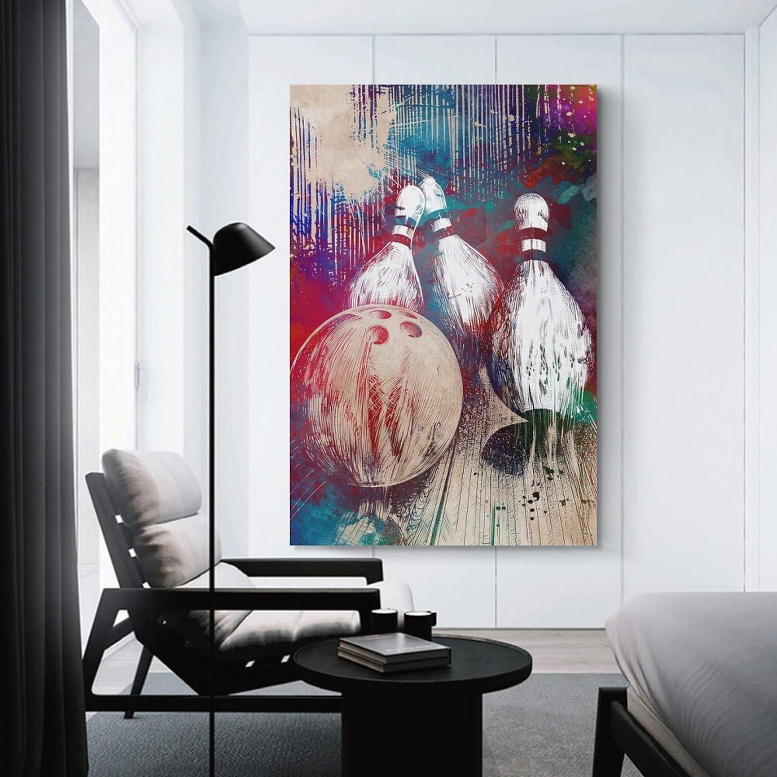 Junmoney Room Decor Wall Art Bowling Sport Art, 20x30inch(50x75cm), for Gallery Wall Layouts in Home Or Office, Home Wall Art for Statement Displays