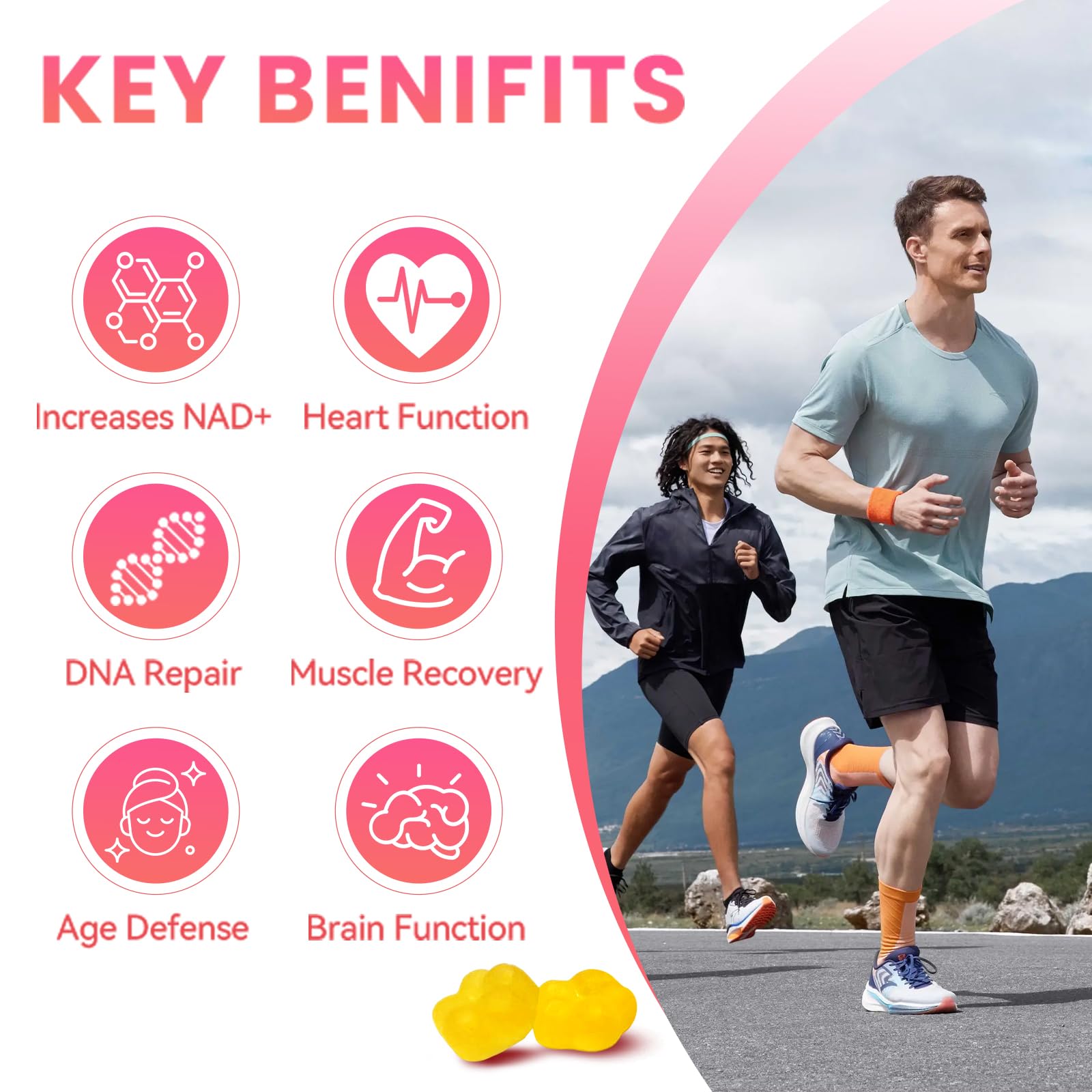 NAD+ Resveratrol Gummies, NAD+ Supplement with Vitamin B3 & TMG — Amazon image 2