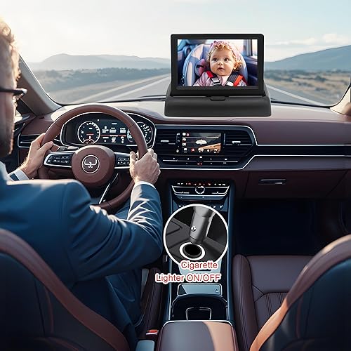 Miniatura 3 de Cámara de coche para asiento trasero HD 720P Monitor de 4.3 pulgadas con visión nocturna, rotación de 360, ángulo de visión amplio de 150. Protege
