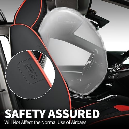 Miniatura 3 de FLORICH Funda de asiento de automóvil con cuero impermeable, protectores de asiento de automóvil con bolsillo de almacenamiento, compatible con