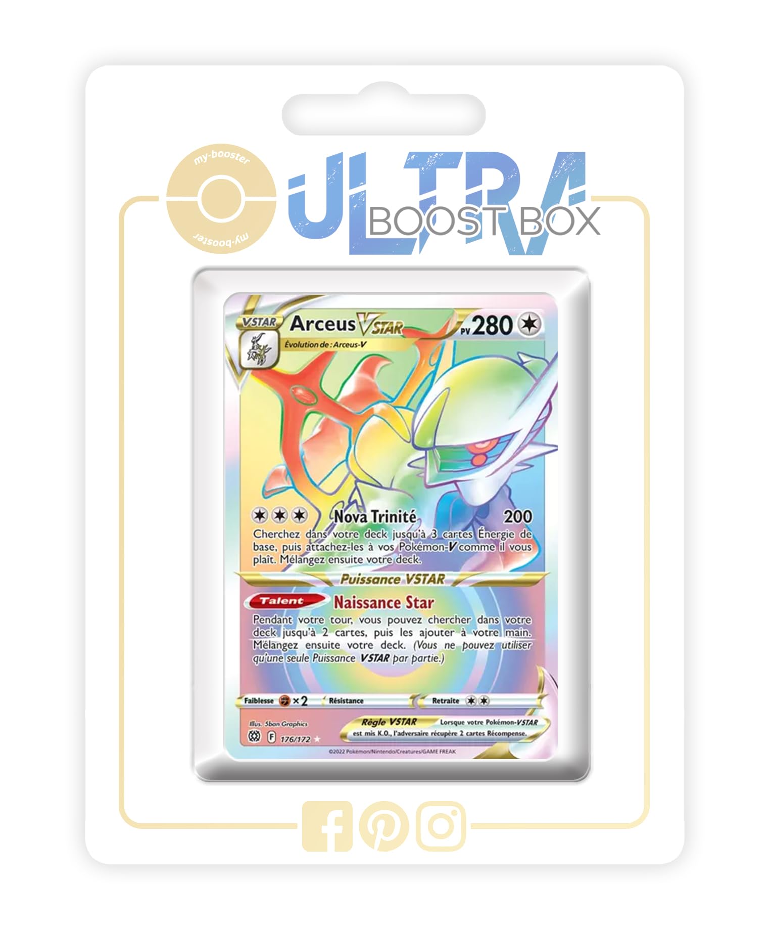 Arceus VSTAR 176/172 Shiny Rainbow - my-booster X Épée et Bouclier 9 -  Stars Étincelantes