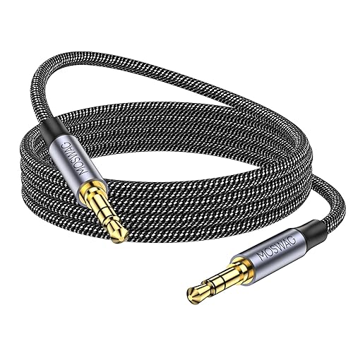 MOSWAG Cable auxiliar de 3.28 pies3.3 ft de 0.138 in a audio de 0.138 in, cable auxiliar macho a macho, cable auxiliar de nailon trenzado para