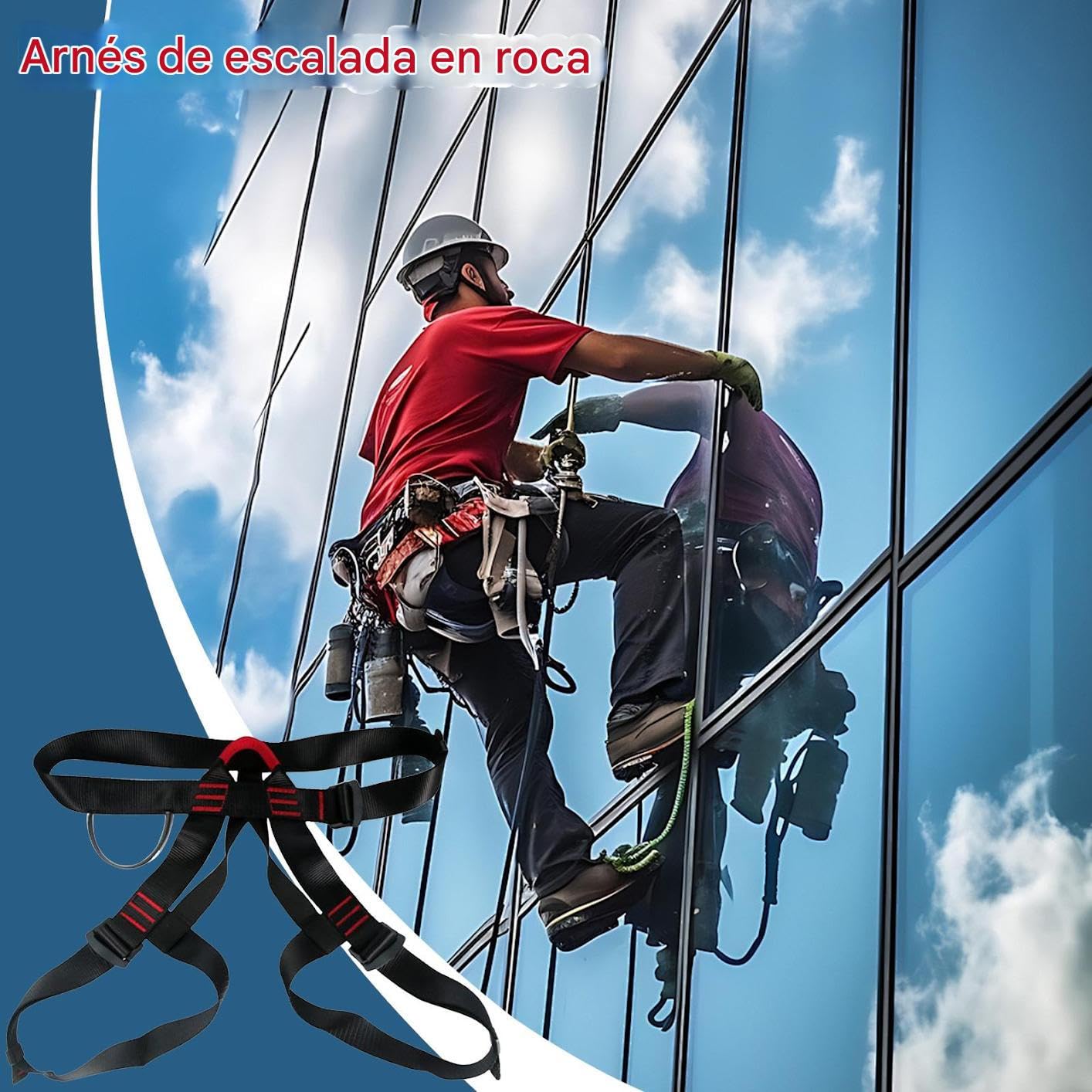 Arnés De Escalada Para Hombres | Arnés de Seguridad para Escalada de Medio Cuerpo,Equipo De Protección Reforzado Para Construcción, Rapel Y Montañismo