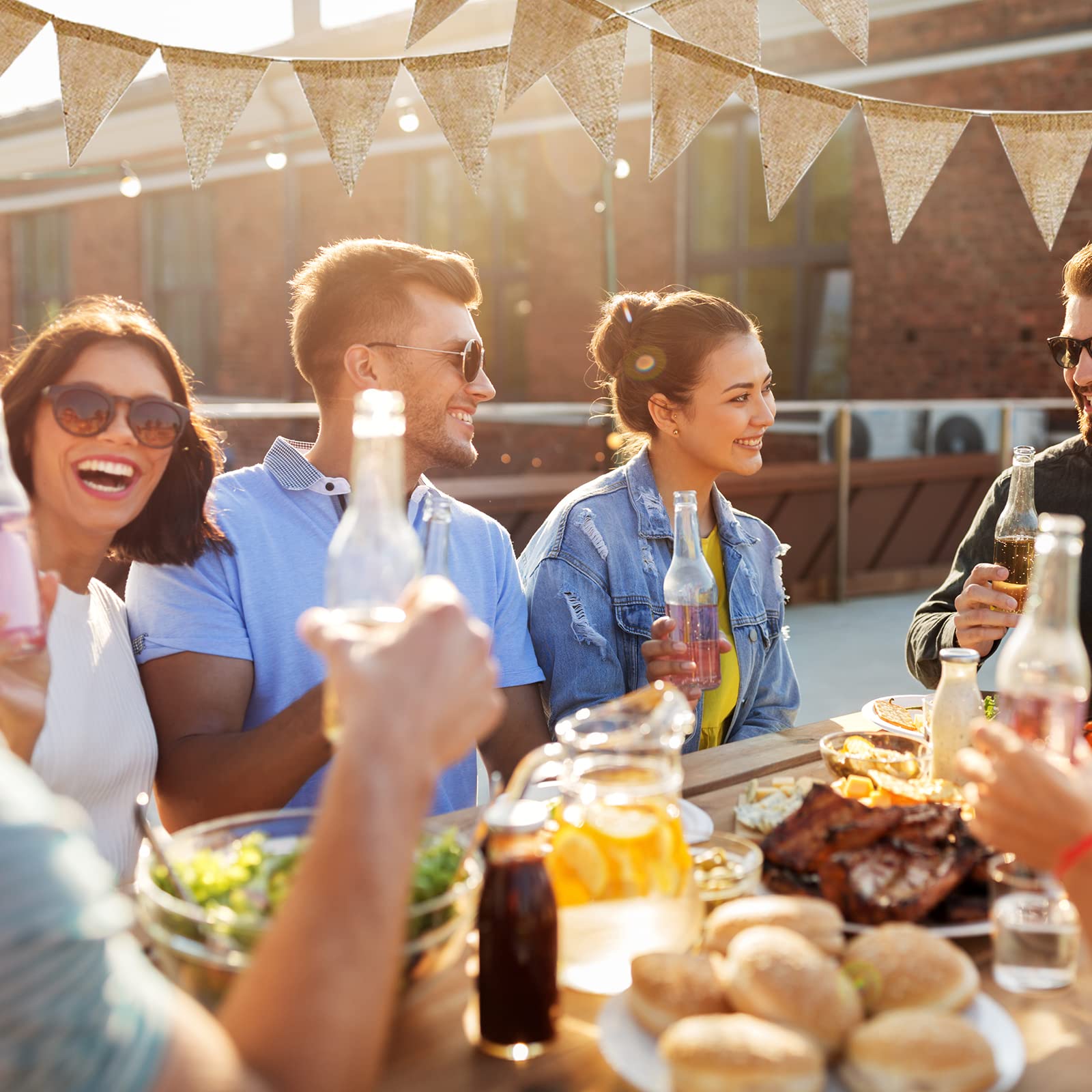 Fanion Toile De Jute 2 PiècesBannière En Toile De Jute Triangle