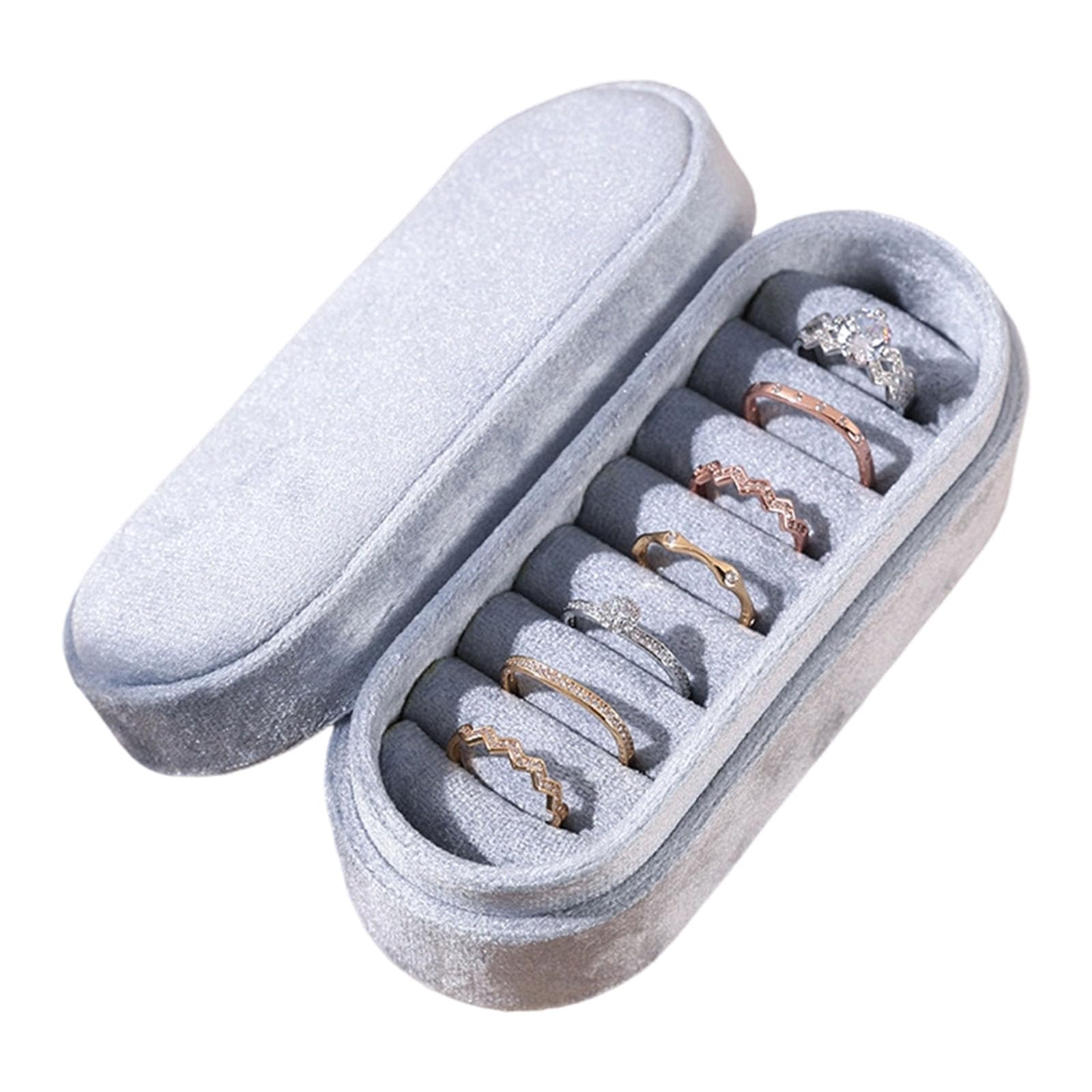 Kaeltsyn Compact Velvety Lined Jewelry Holder Box with Sturdy Construction for Safeguarding Prized Rings and Earrings Hoop Earring Case