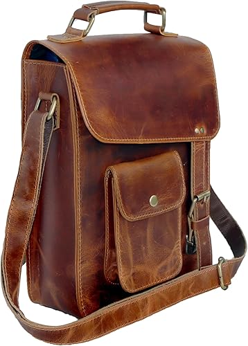 Miniatura 6 de Bolso de mensajero de cuero bolso de hombro cruzado bolso de mensajero vintage para mujeres y hombres bolso de hombre