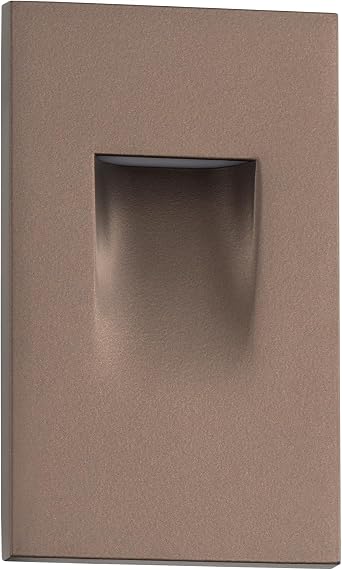 Builder Essentials Indoor or Outdoor 120V Input LED Step or Patio Deck Light Vertical Orientation with 3-CCT 2700K-3000K-4000K Selectability in Bronze