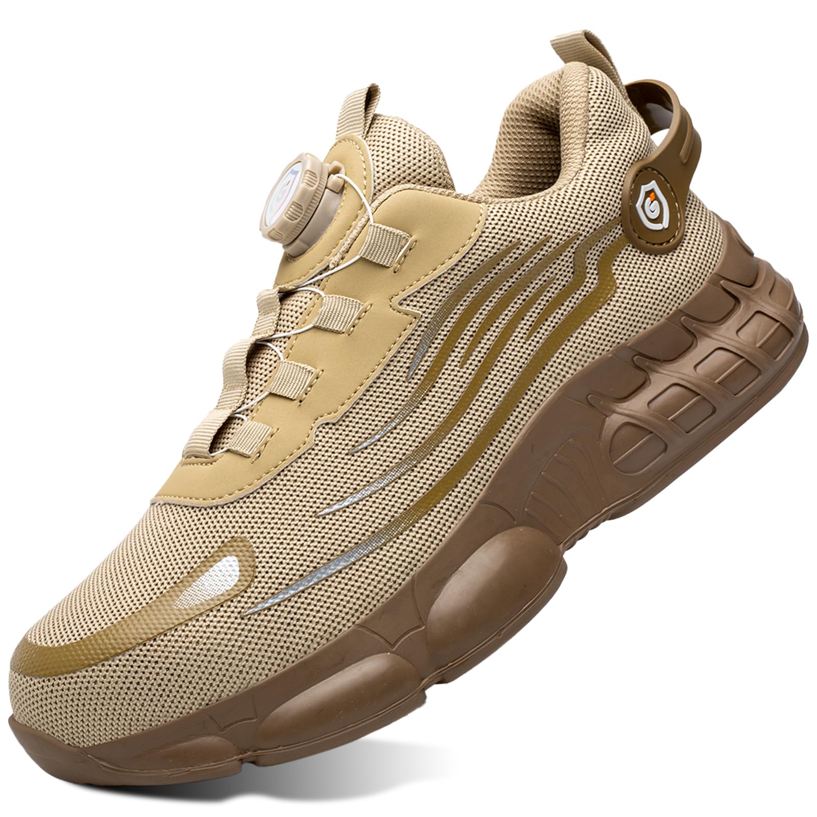 GemChve Scarpe Antinfortunistiche Uomo Donna Leggere Traspiranti Sneakers Antiscivolo Scarpe Sicurezza con Punta in Acciaio Regolazione Rapida dei Lacci 36-46 EU