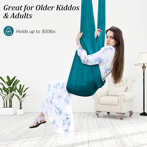 Miniatura 10 de Columpio de terapia para niños con necesidades especiales (hardware incluido) Acurrucarse columpiarse Abrazar interior exterior hamaca ajustable