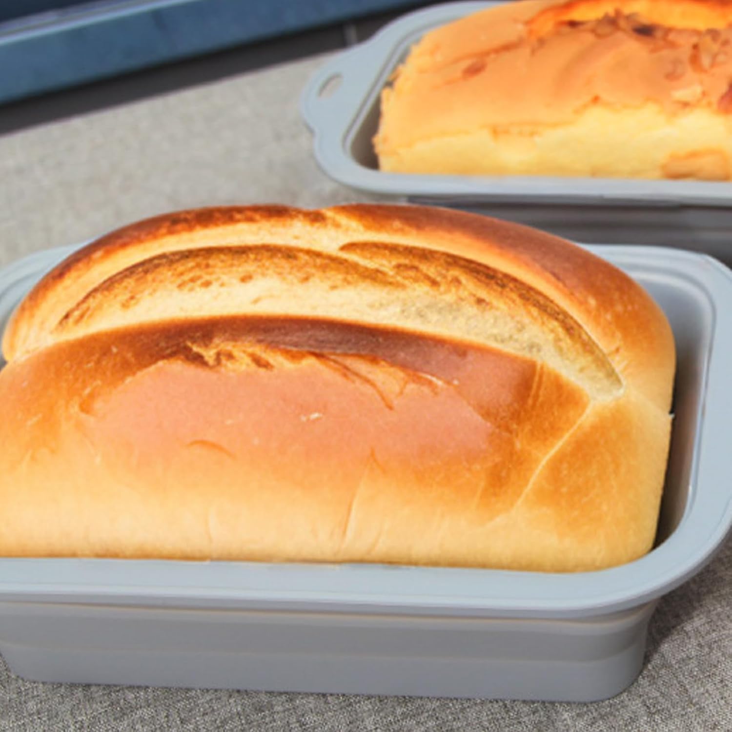 Foldable Silicone Loaf Cake Mold Set 2 Size Nonstick Rectangular Bread Pan for Easy Storage and Space Saving Baking Need Folding Bread Pan