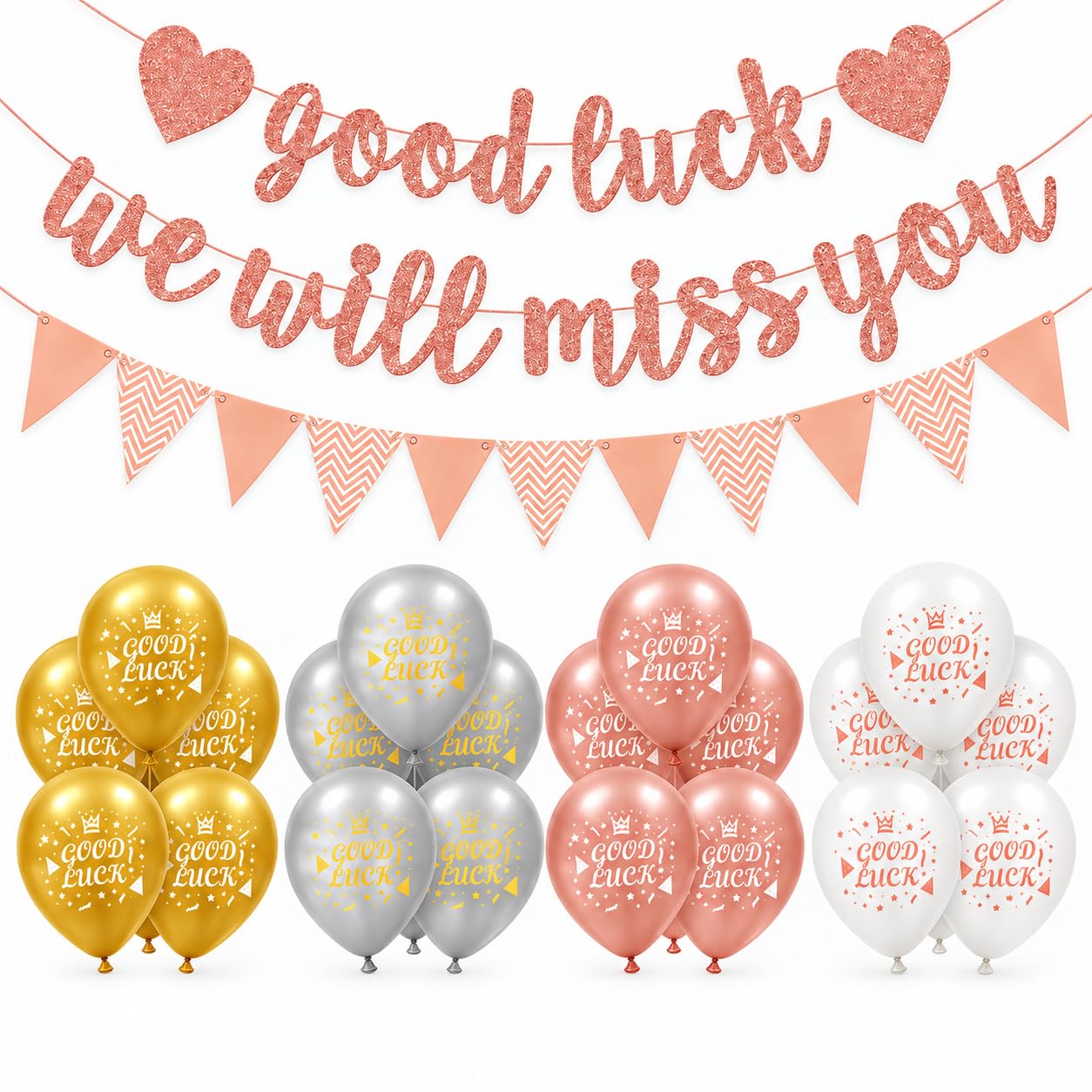 26PCS Good Luck Banner, Good Luck Decorations, We Will Miss You Set