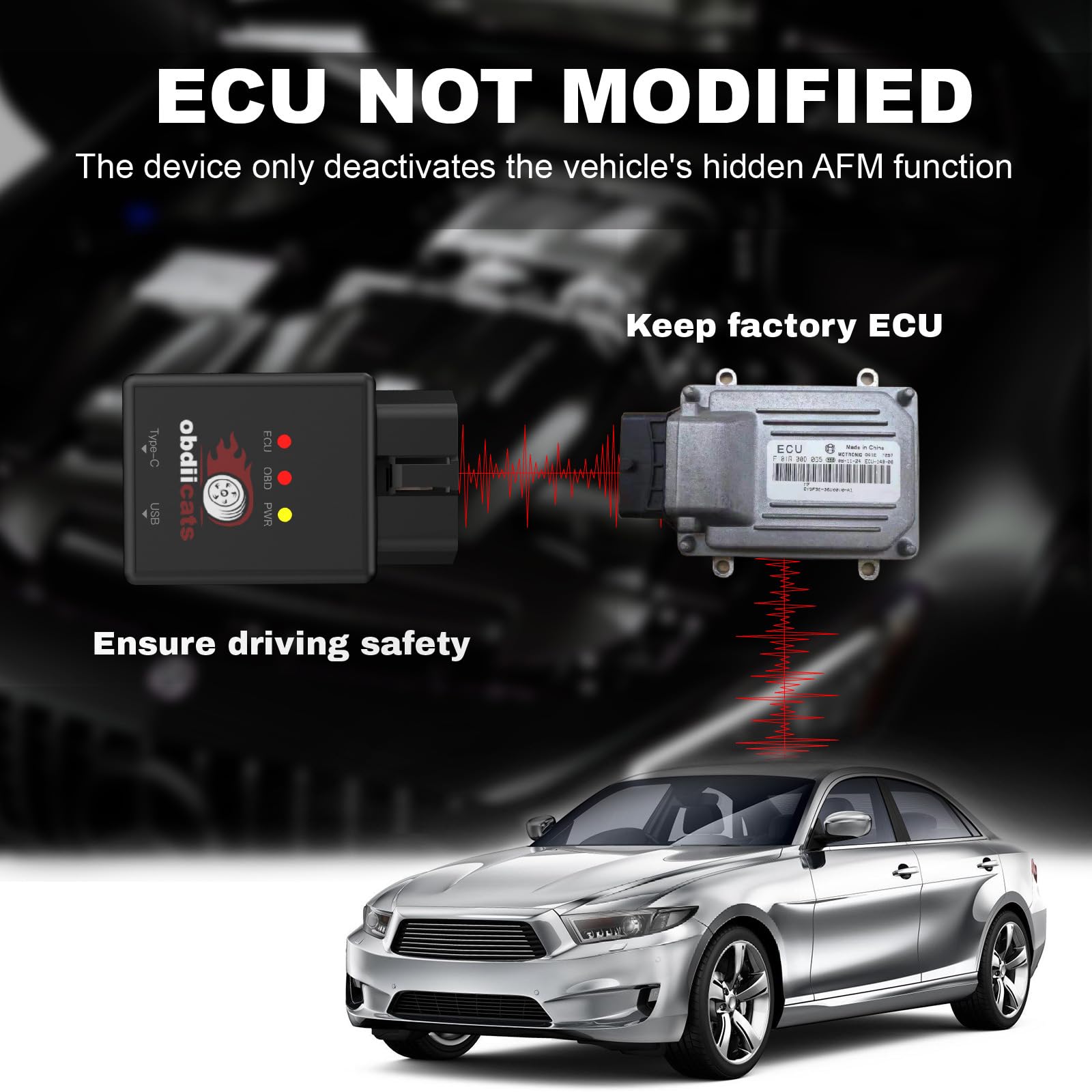 Booster per veicoli migliora la potenza dei cavalli, migliora l'accelerazione e riduce il consumo di carburante, con il chip tuning dell'unità di controllo del motore
