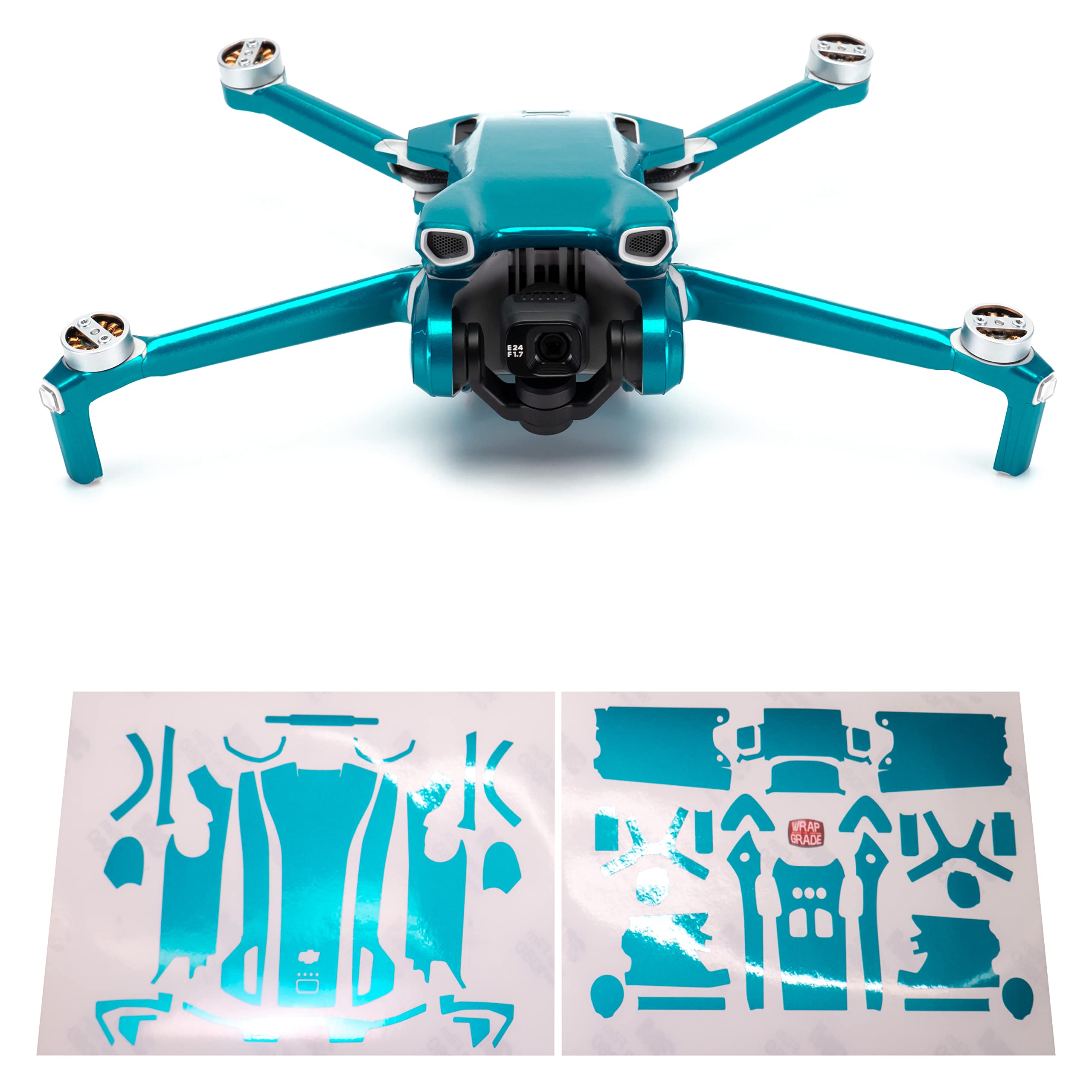 WRAPGRADE Skin Stickers compatible with DJI Mini 3 | Main Unit (CARIBBEAN BLUE)