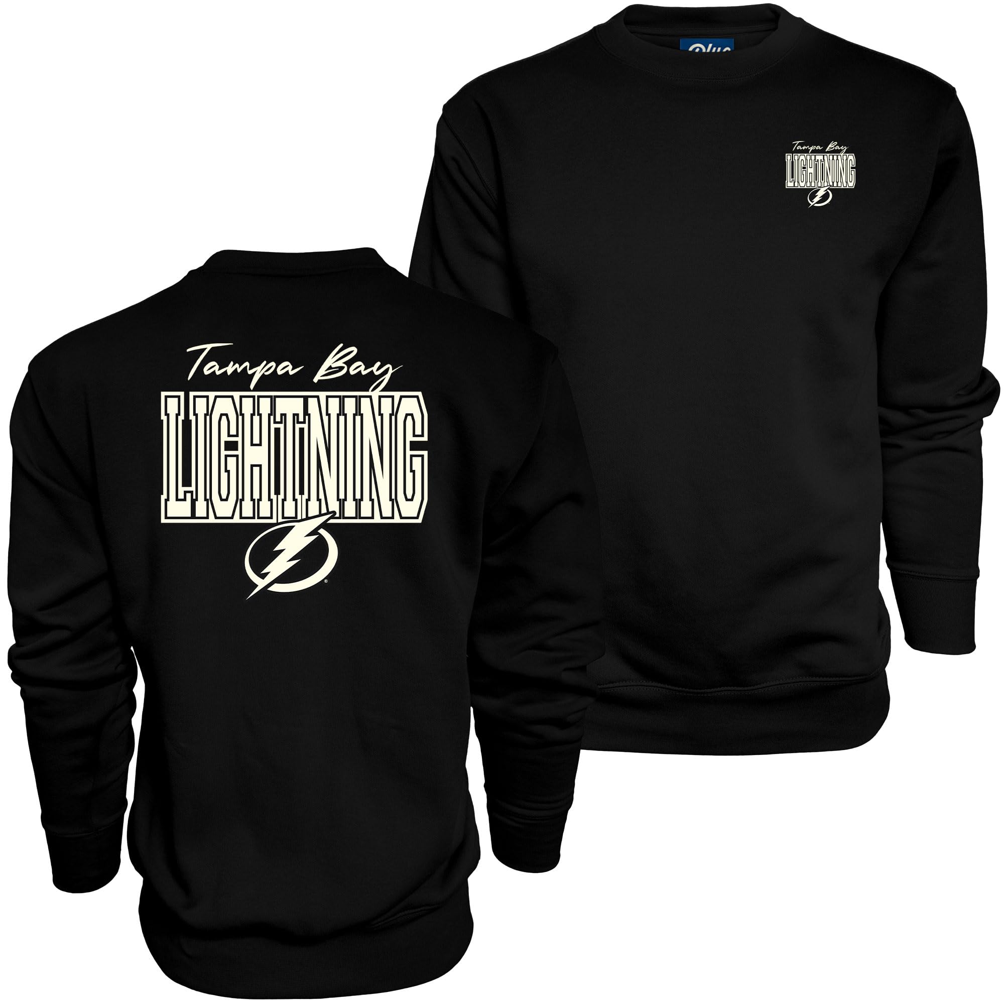 Blue 84 NHL unisex-adult Nhl Officially Licensed Crewneck Sweatshirt Pop Echo Black