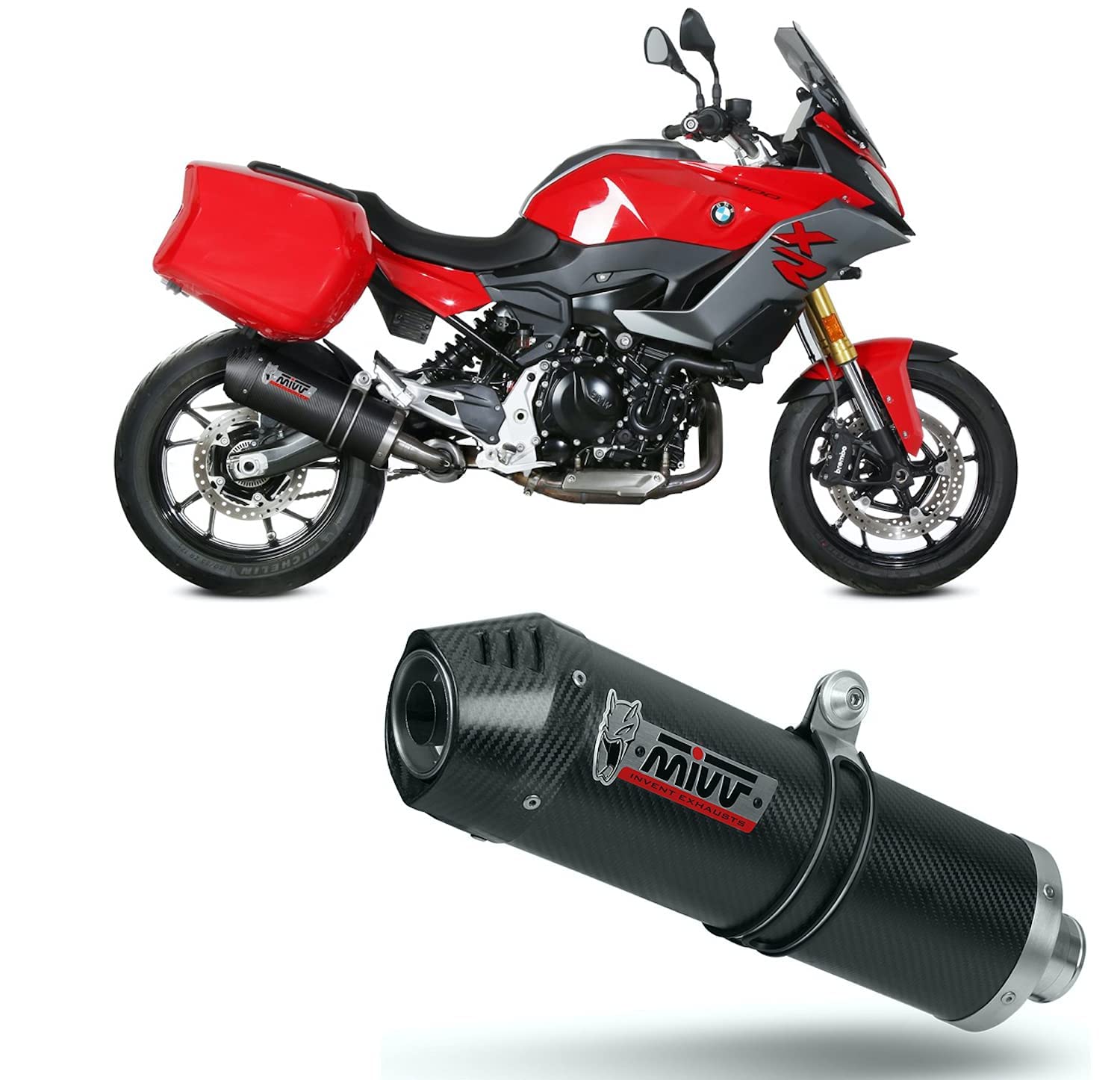 MIVV Auspuff oval Carbon kompatibel BMW F 900 XR 2020