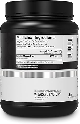 Miniatura 2 de Jacked Factory Monohidrato de creatina en polvo 35.27 oz - Suplemento de creatina para el crecimiento muscular, mayor fuerza, mayor producción de