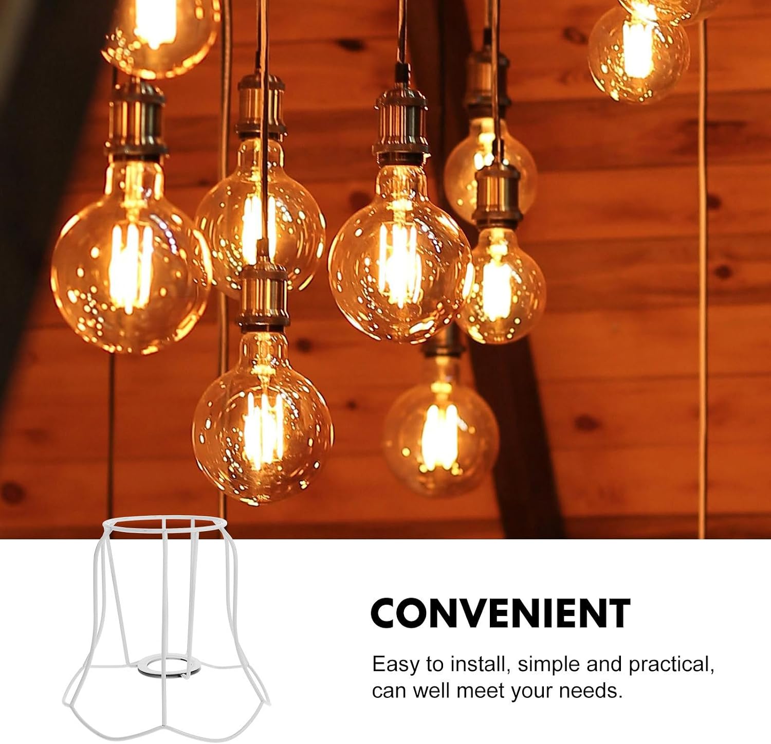 Lampshade Frame E27 Iron White Retro Classical DIY Lamp Holder | Desk Lamp and Pendant Lights, Stable Construction, Easy Installation, Versatile Fit, Home Decor Use