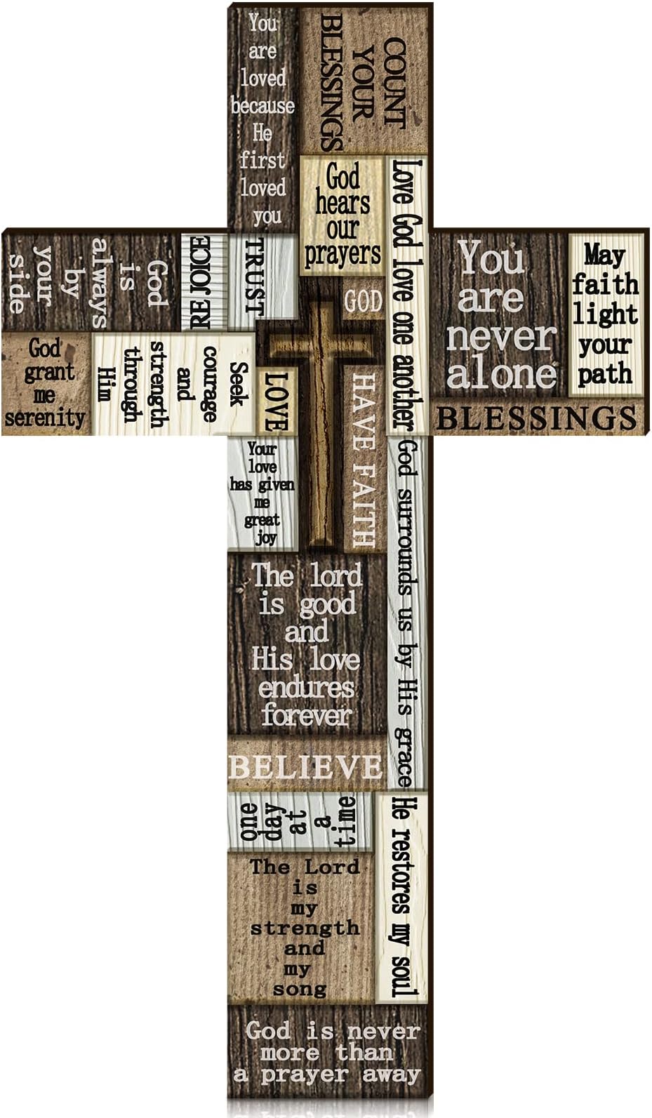 Rustic Wooden Cross Wall Decor 14 Inch Christian Cross Wall Art Sign