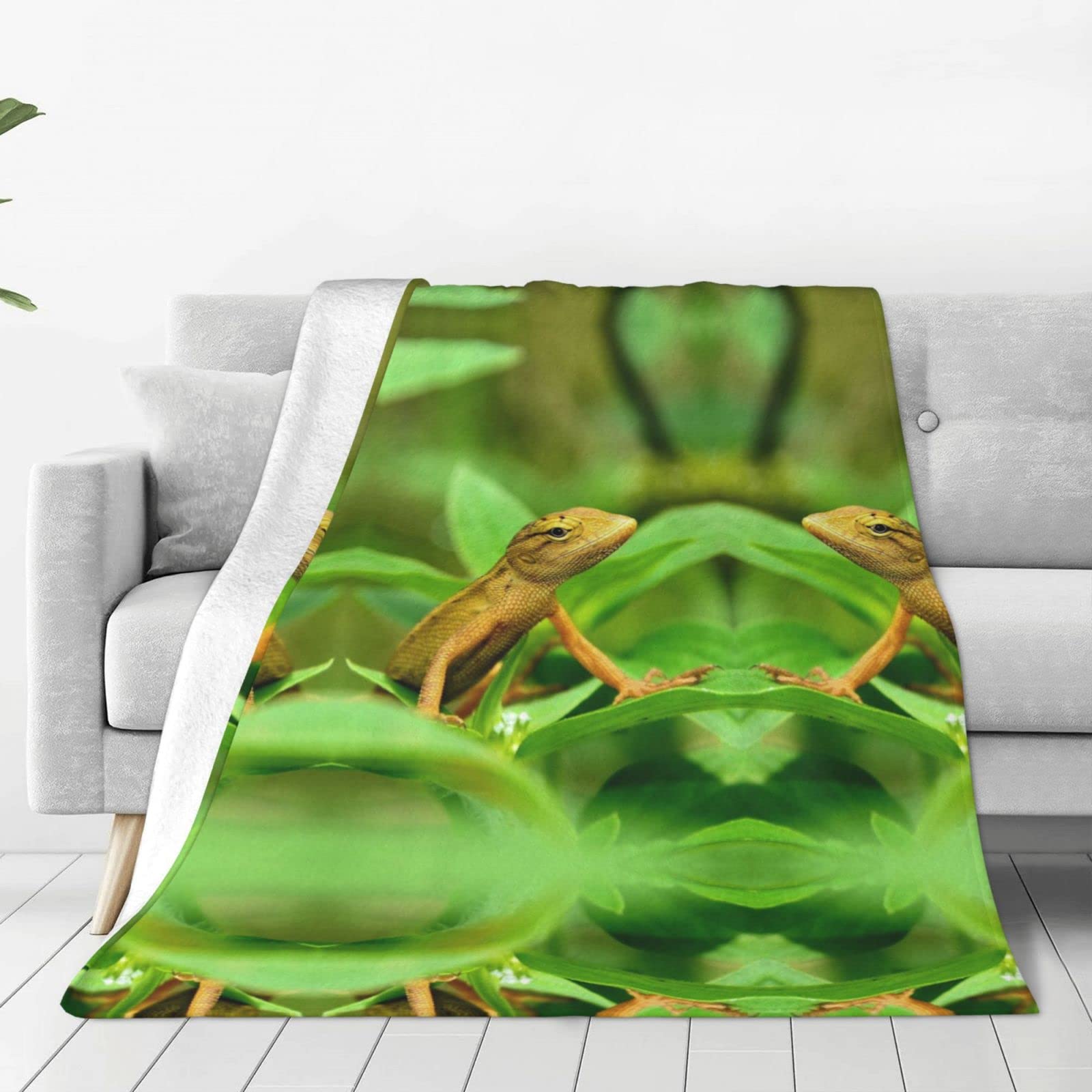 Eidechsen-Flanell-Decke – Kuschelweich, 127x165 Cm, Perfektes Geschenk Für Reptilien-Fans