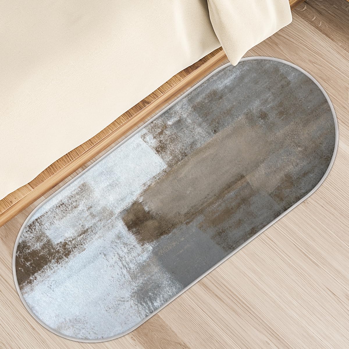 Tapis moderne de chambre doux gris 50x120 cm pour une ambiance cocooning