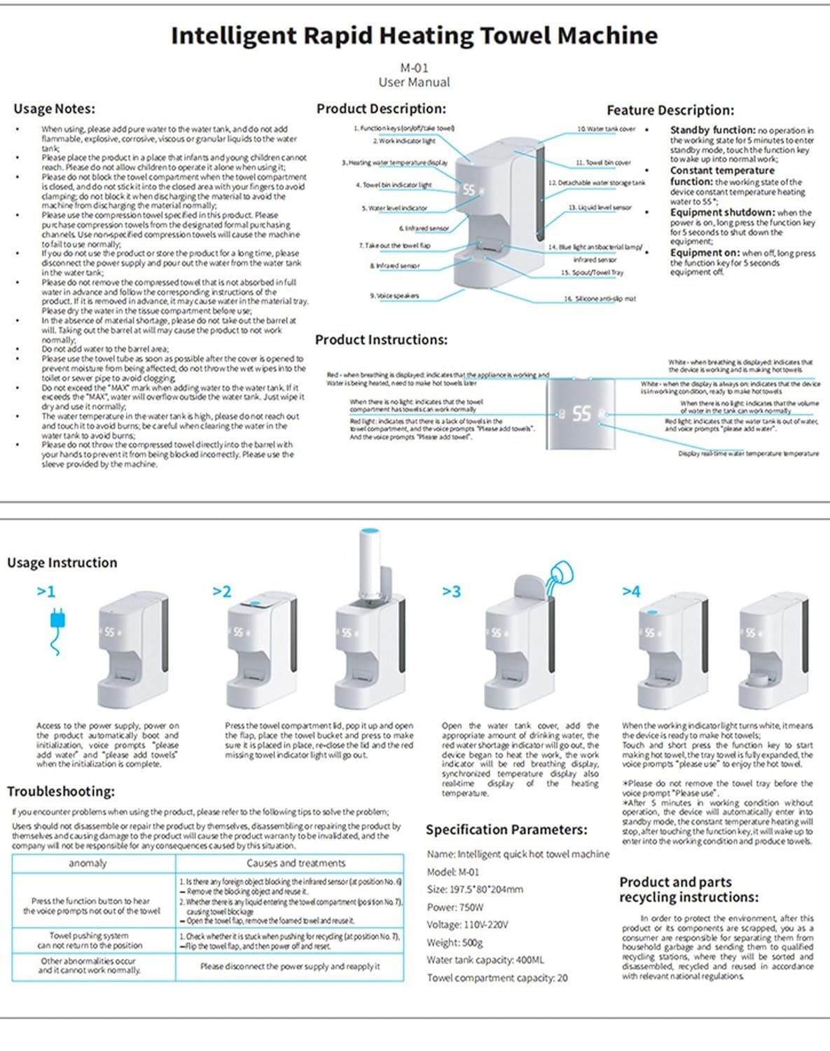 Gesichtshandtuchwärmer für Zuhause, Automatischer Handtuchspender mit 5 Sekunden Abkühlzeit, 55 °c Konstante Temperatur, Intelligente Sprachansagen, Gesichtspflege und Wellness