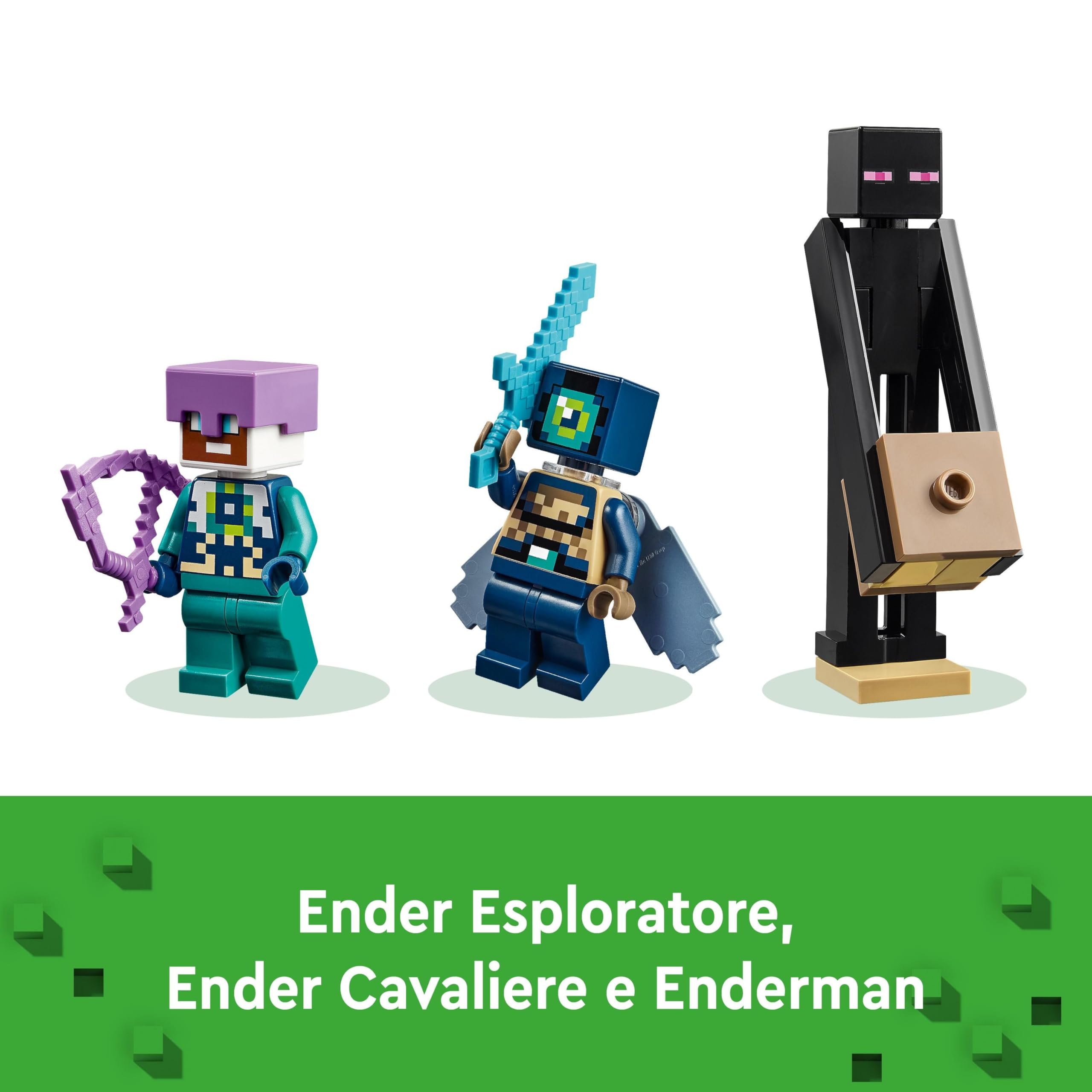 LEGO Minecraft L’Enderdrago e la Nave dell’End, Giocattolo - Set da Gioco e da Esposizione con Barca, Drago e 3 Figure tra cui un Enderman - Regalo per Gamer, Bambini e Bambine da 8 Anni in su - 21264