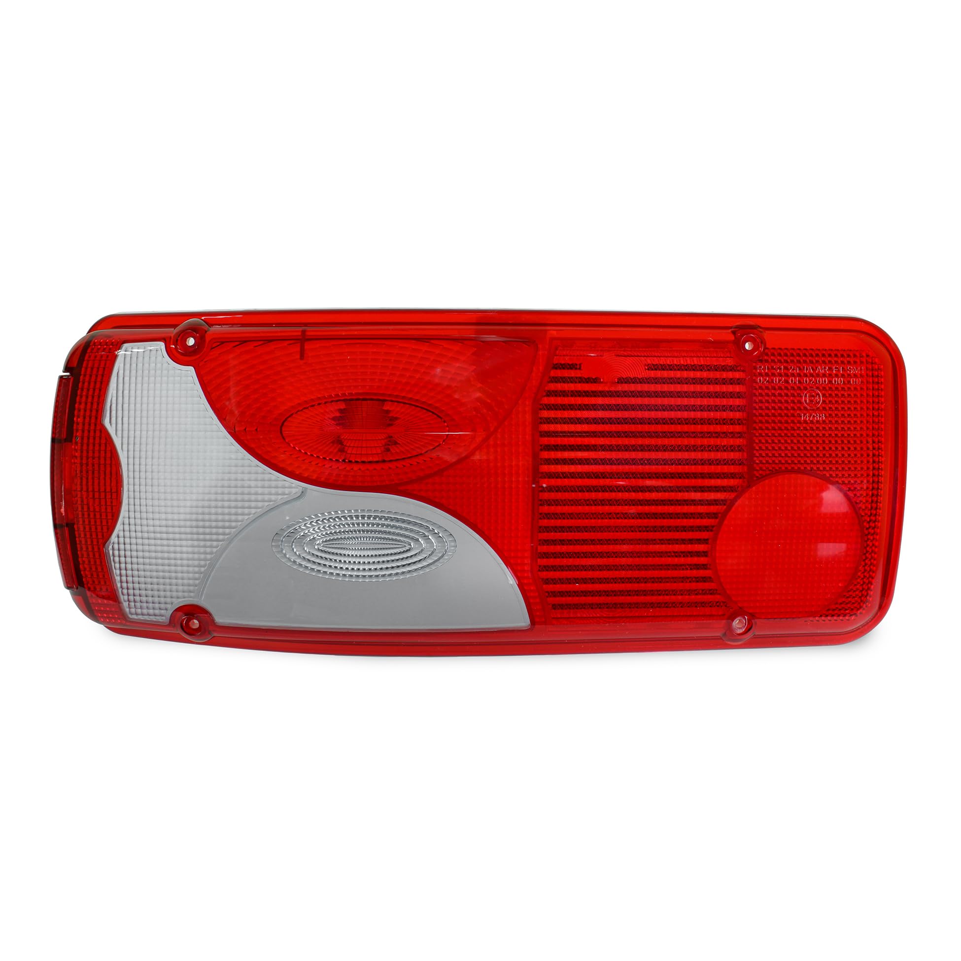 Generisch 2 lenti in vetro bianco, vetro di ricambio per fanale posteriore sinistro/destro per camion/Scania/Crafter/Sprinter/MAN - Vetro per fanale posteriore con marcatura CE - Rosso/Bianco