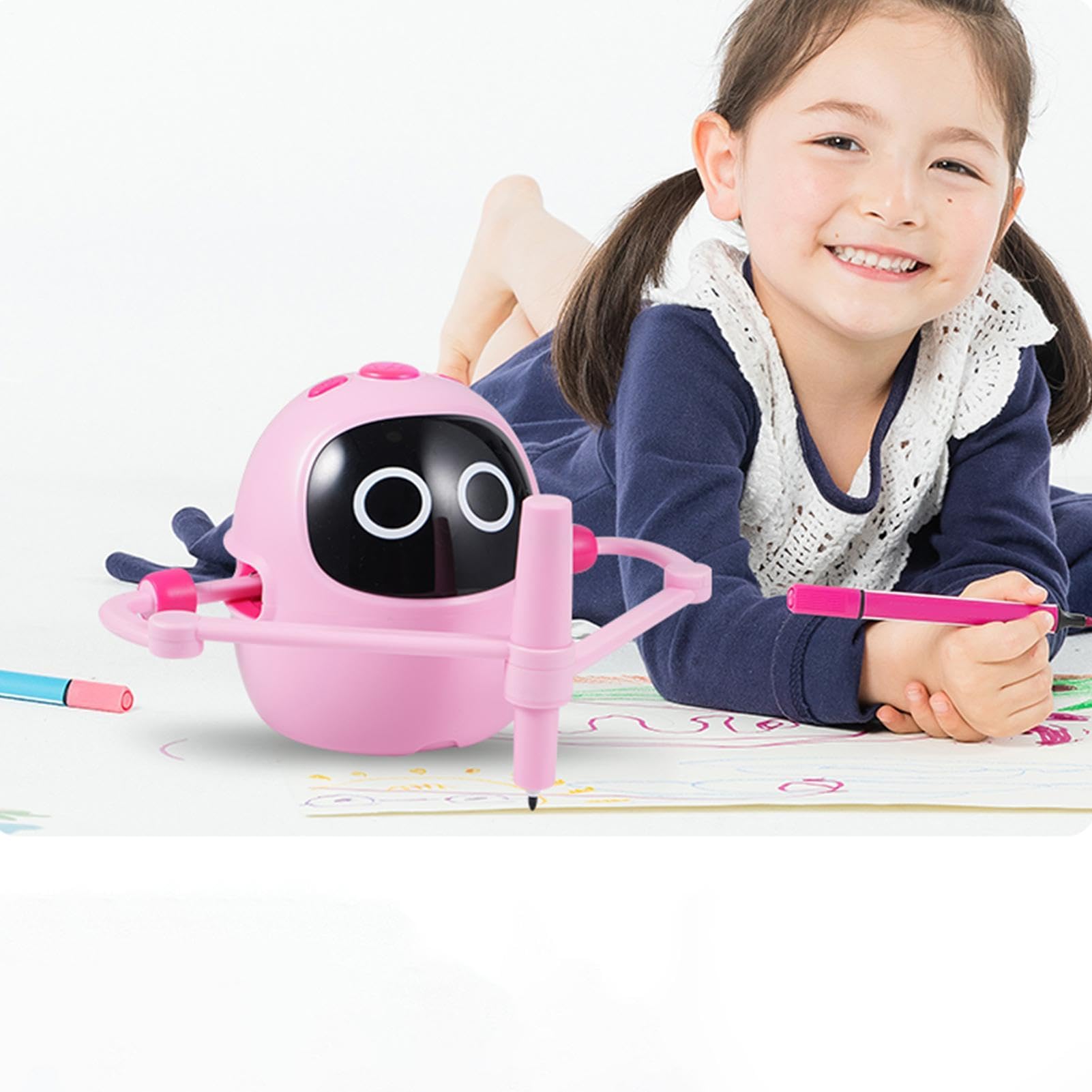 Robot Rysujący Edukacyjna Zabawka Do Nauki | Zabawki Do Malowania Z 100 Kartami 5 Pisakami Dla domu szkoły klasy pokoju zabaw przyjęć dzieci w wieku 3-12 lat chłopców i