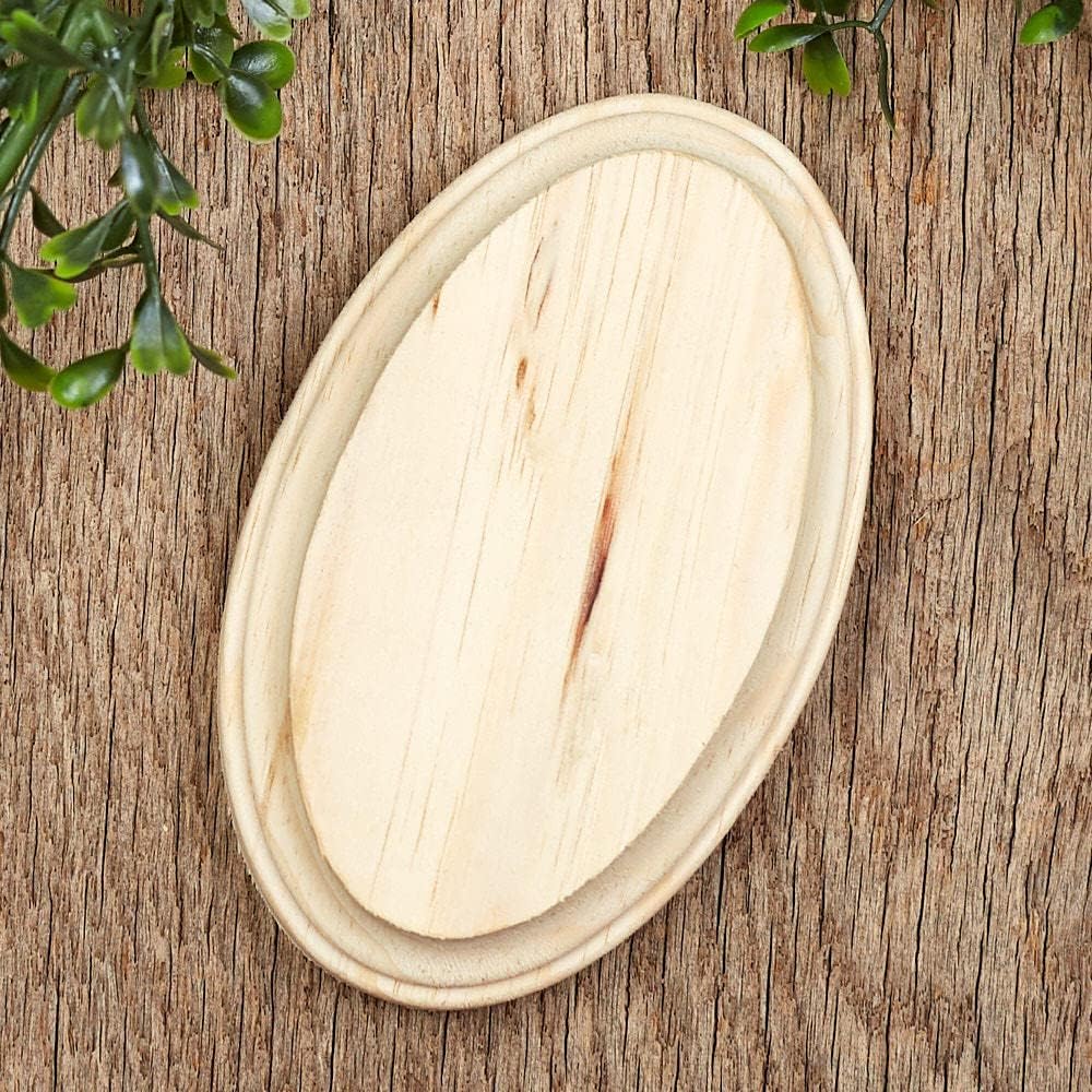 Pack of 4 Unfinished Wood French Oval Plaques from Factory Direct Craft - Blank Wooden French Oval Signs for DIY Crafts and Projects (11" H x 9" W)