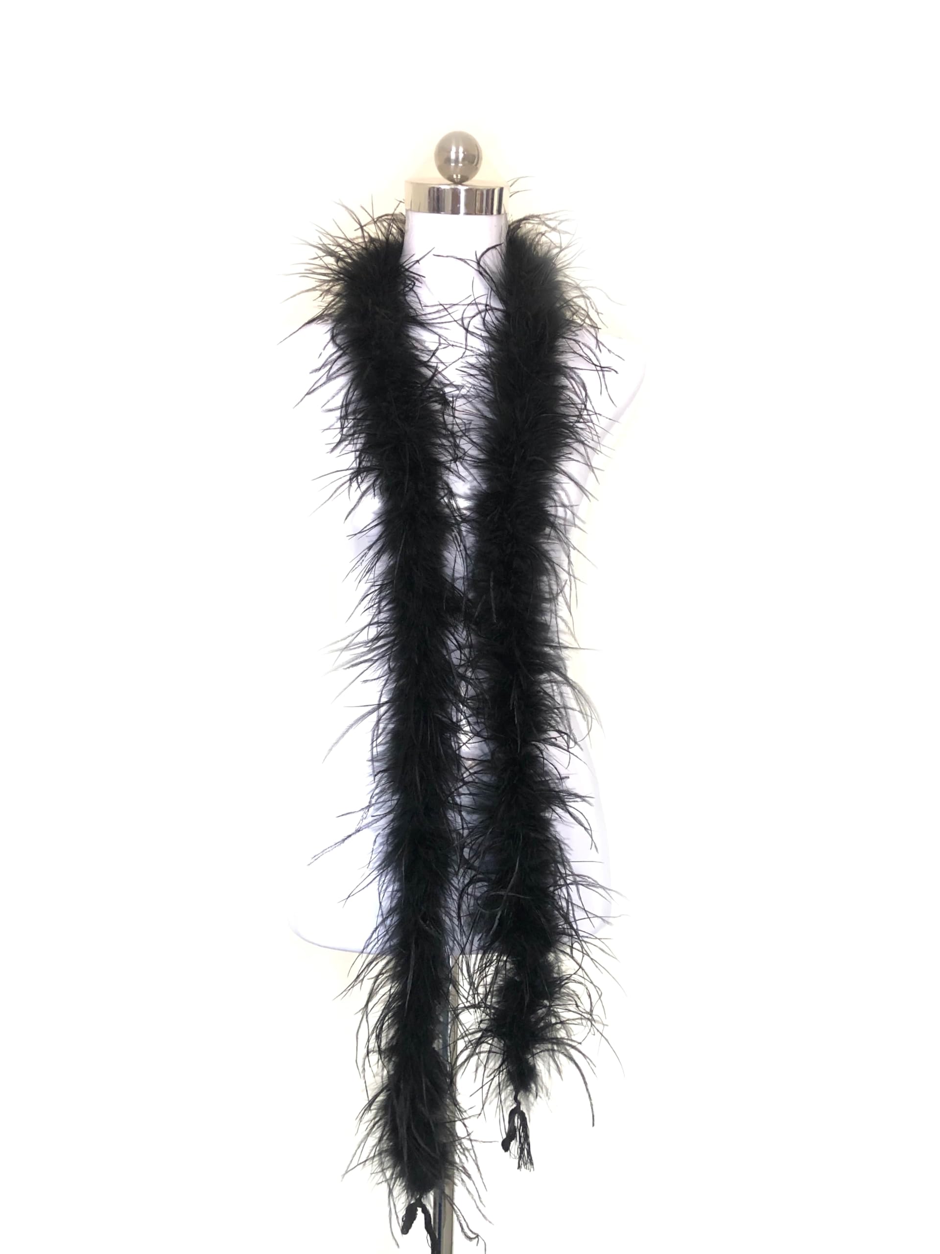 Ostrich Feather Boa 1ply 2Yards Length for DIY Crafts Costume Sewing Wedding and Home Decoration (Black)