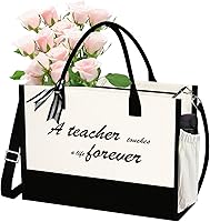 Vista 1 de Phrase Canvas Beach Bag,Zipper and Slide Pockets,Stylish Canvas BagShoulder Strap and Bottom Support, Office Handbag