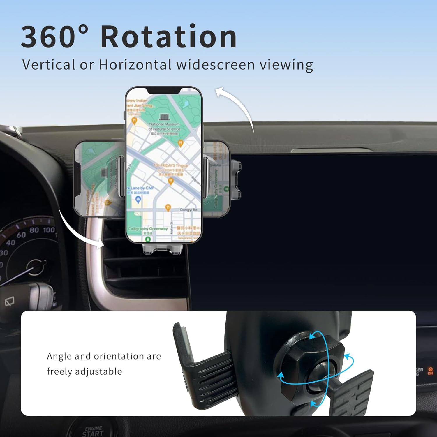 Car Phone Holder for Hyundai Venue 2019-2025 with 8-Inch Screen,Vehicle-Specific Phone Mount,360° Rotating Adjustable Cradle,Hands-Free Cell Phone Holder, Hyundai Venue Interior Accessories